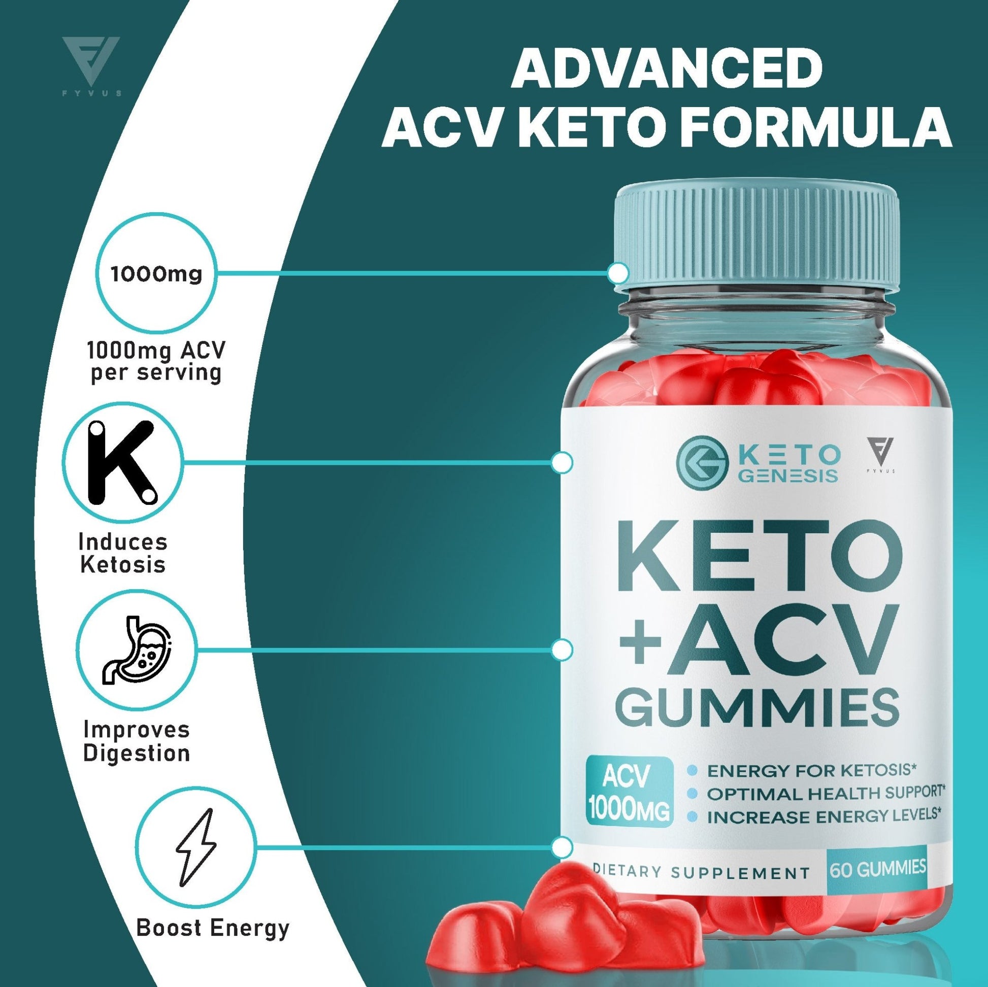Keto Genesis - Keto ACV Gummies - Vitamin Place - Apple Cider Vinegar Gummies