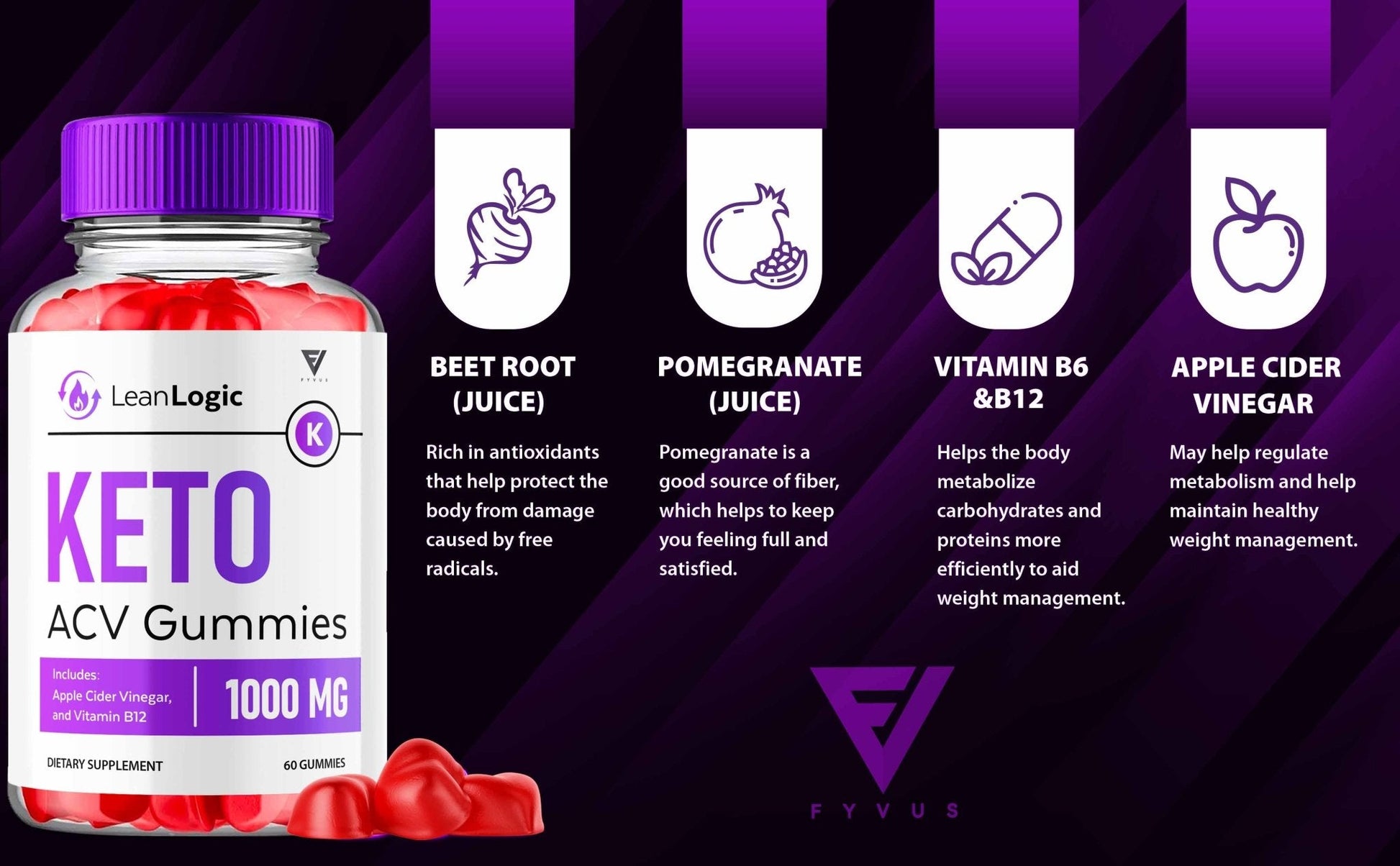 LeanLogic - Keto ACV Gummies - Vitamin Place - Apple Cider Vinegar Gummies