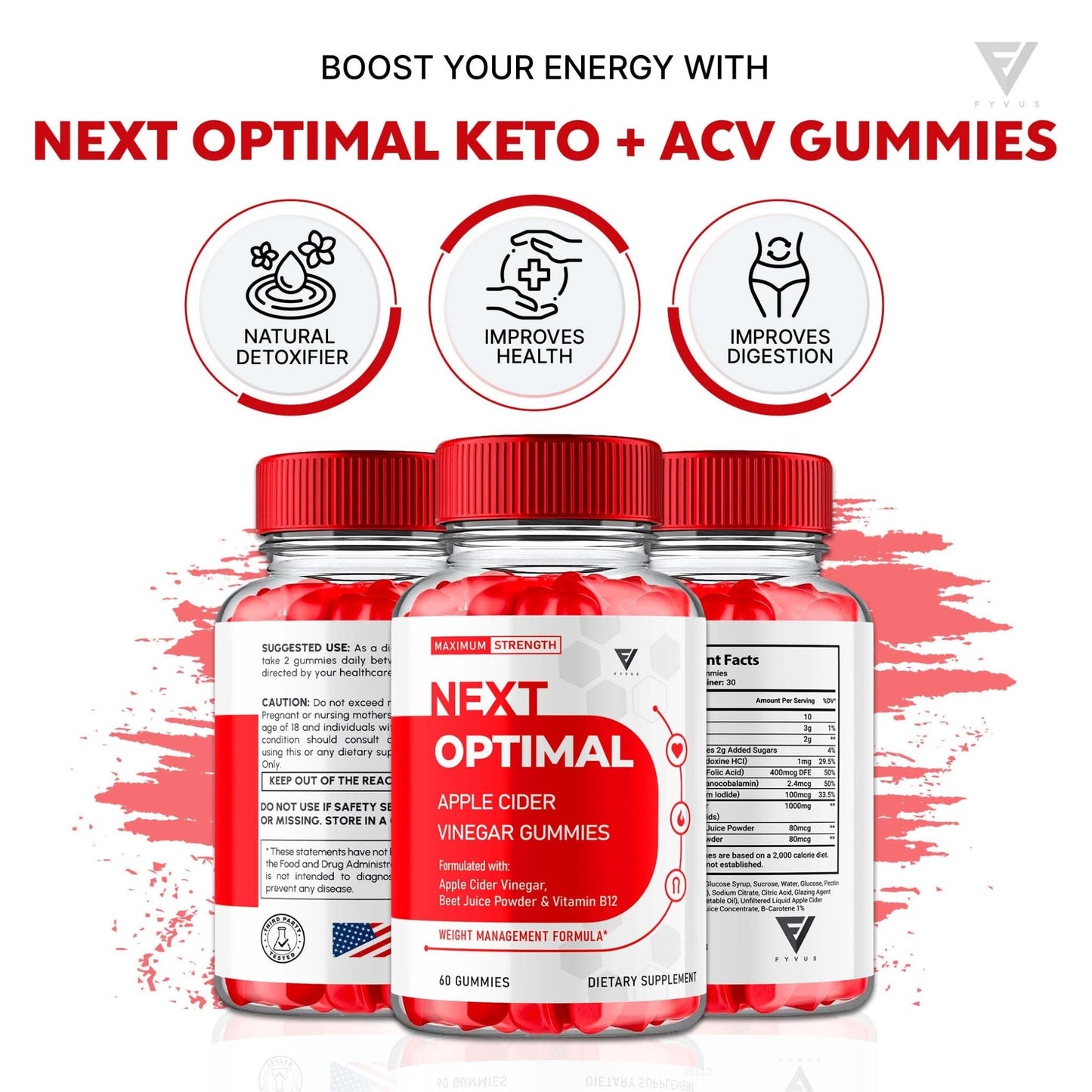Next Optimal - Keto ACV Gummies - Vitamin Place - Apple Cider Vinegar Gummies
