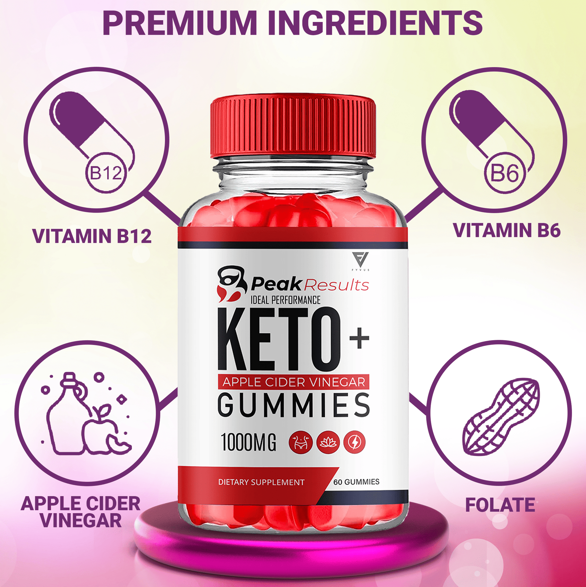 Peak Results Keto ACV Gummies - Vitamin Place - Apple Cider Vinegar Gummies