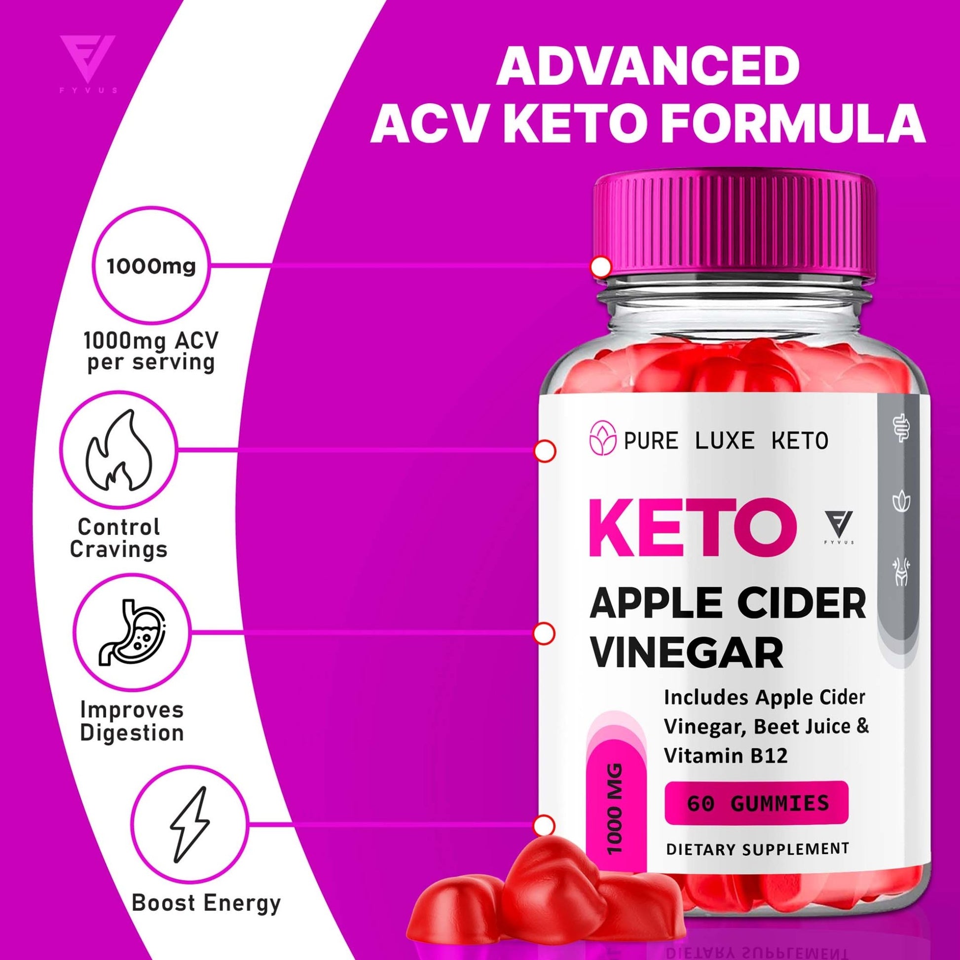 Pure Luxe - Keto ACV Gummies - Vitamin Place