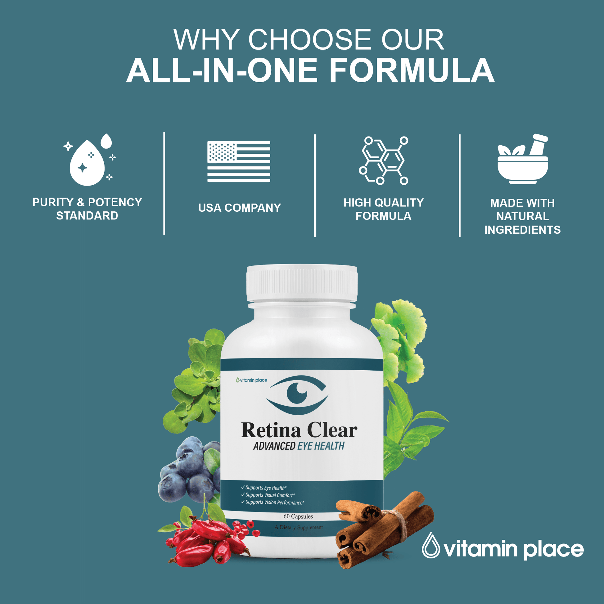 Retina Clear Advanced Eye Health Capsules - Vitamin Place - Brain & Cognitive
