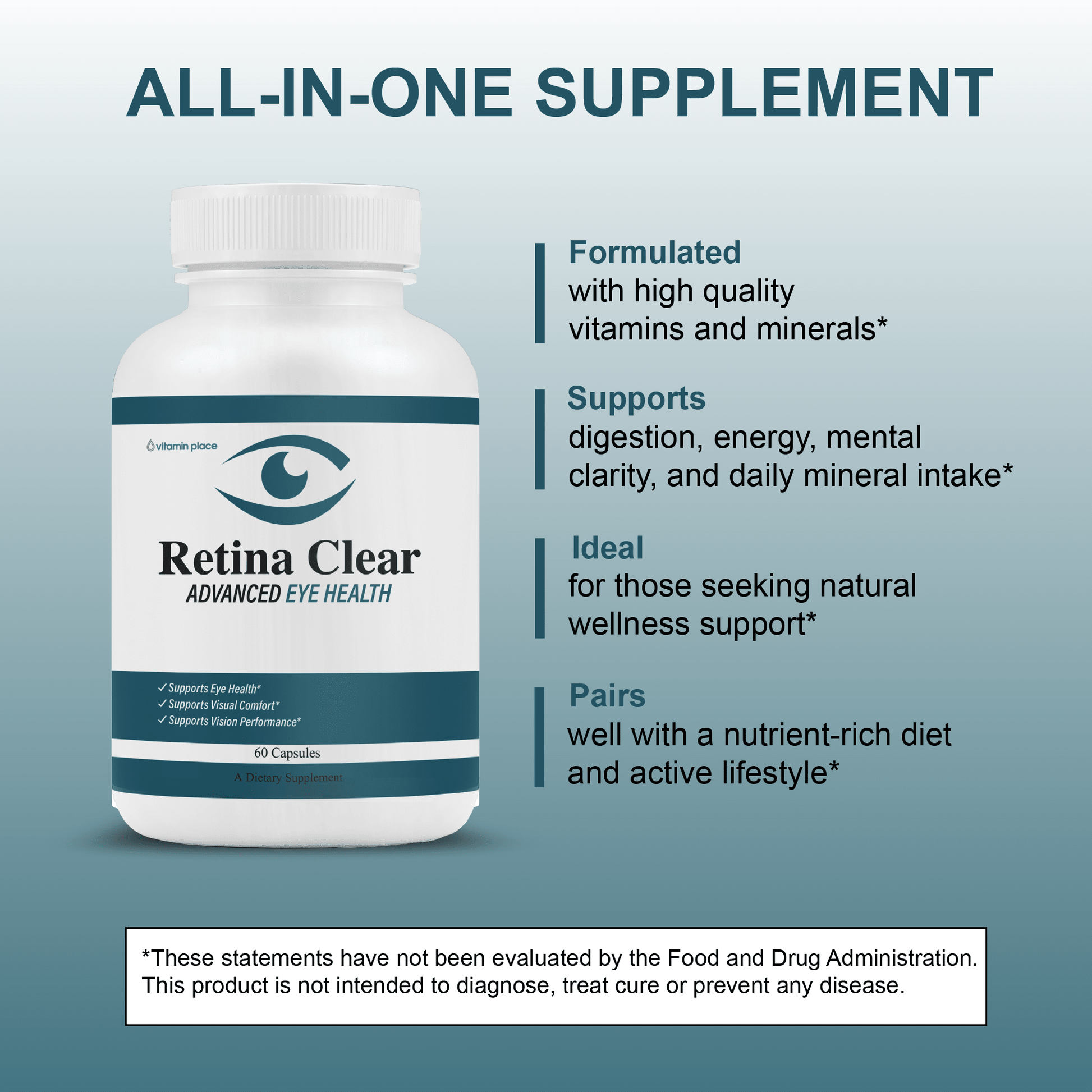 Retina Clear Advanced Eye Health Capsules - Vitamin Place - Brain & Cognitive