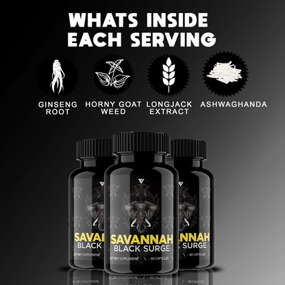 Savannah Black Surge Capsules - Vitamin Place - Sports Nutrition