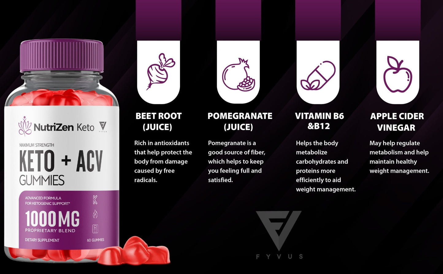 NutriZen Keto - Keto ACV Gummies - Vitamin Place